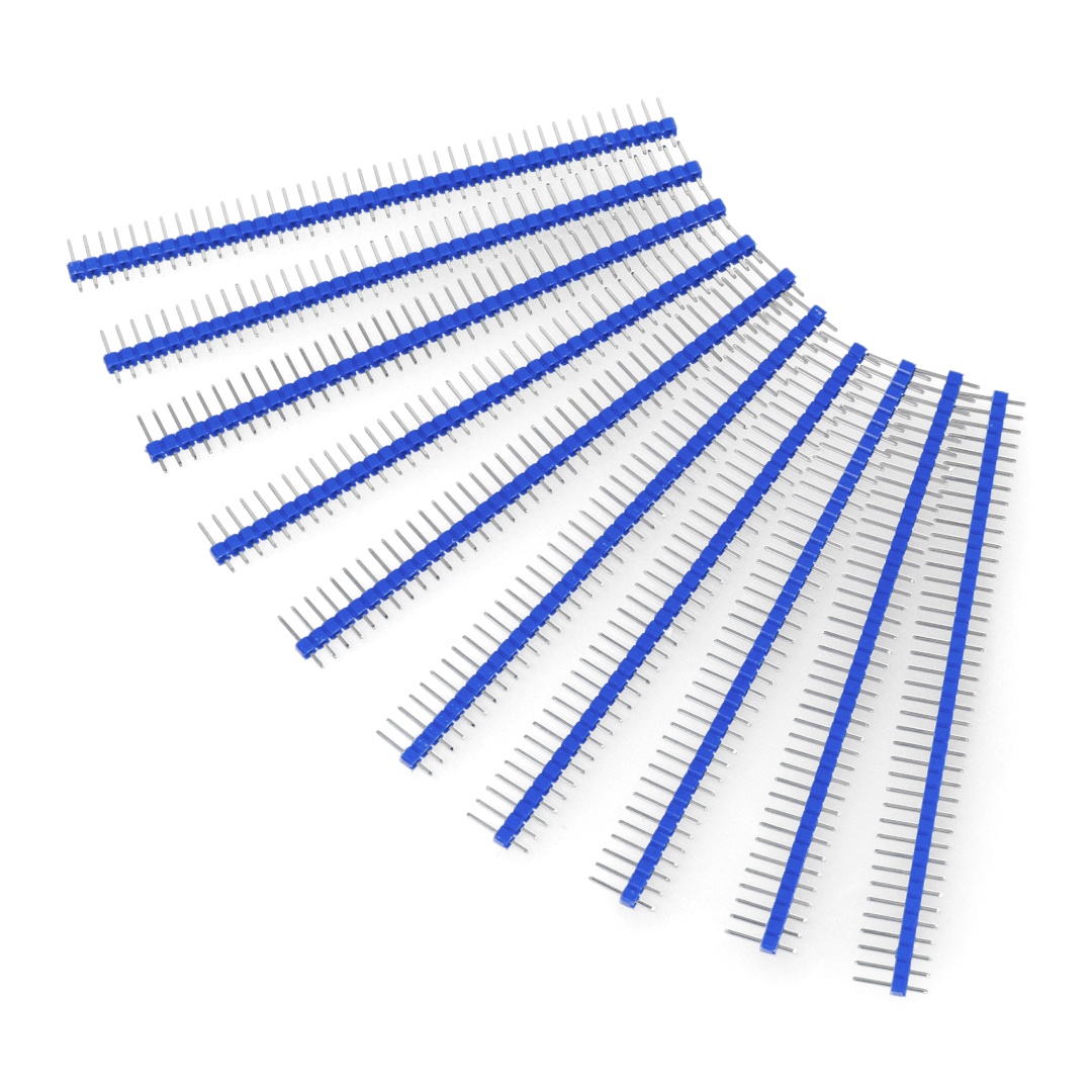 Wtyk goldpin 1x40 prosty raster 2,54mm - niebieski - 10szt. - justPi